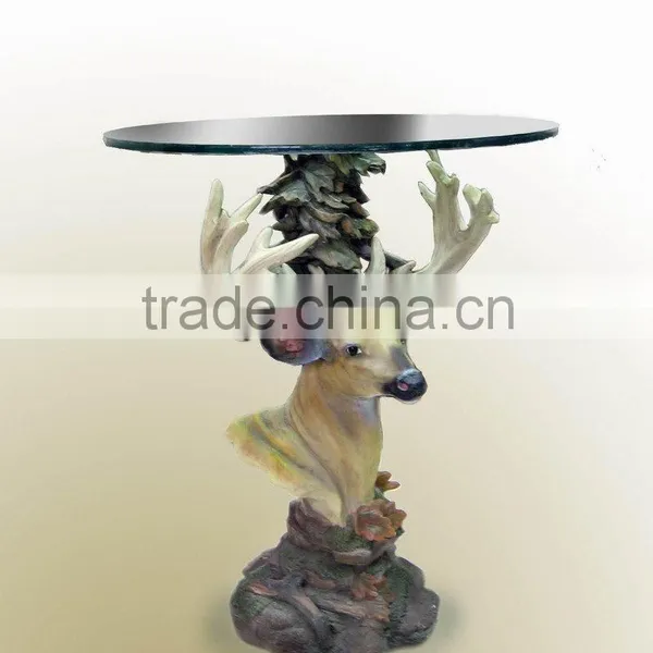 Home Furniture,Indoor Polyresin Deer Head Table