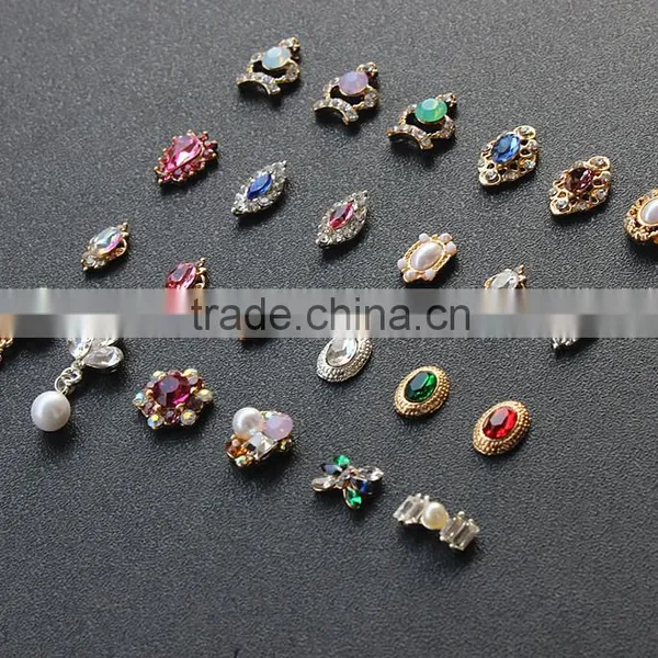 no Fading Color High Opal Rhinestone Crown Pearl Setted Crown Oval Pending Metal Charm for Nail Art photo-2