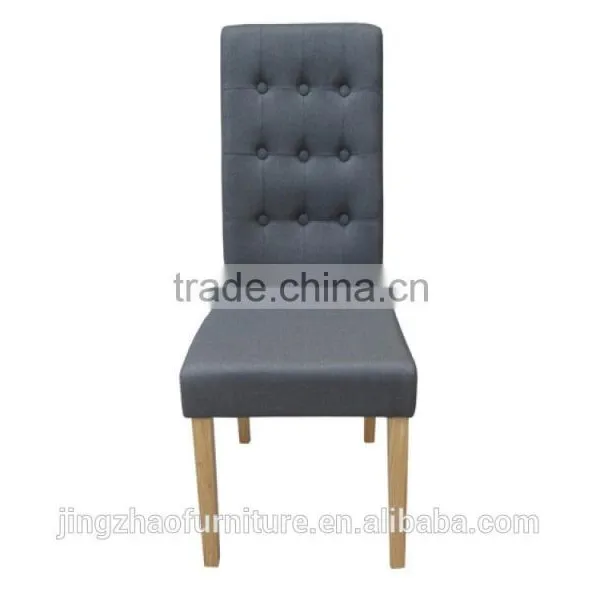 Grey Fabric Dining Chairs With Buttoned Back photo-2
