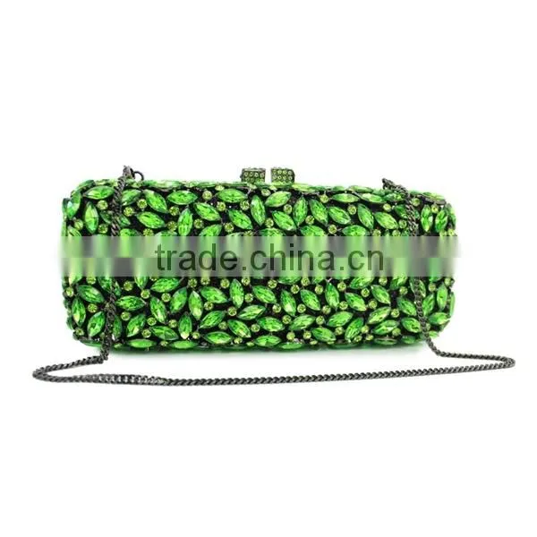 Newest Design Green Bag Designs Handmade Bag Crystal Clutch Bag (8766A-G2) photo-3