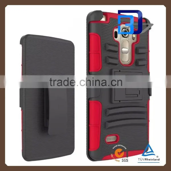 Best Quality Combo Heavy Duty Hybrid Rugged Rubber Belt Case Armor Case For LG G4 Vista Factory Price photo-3