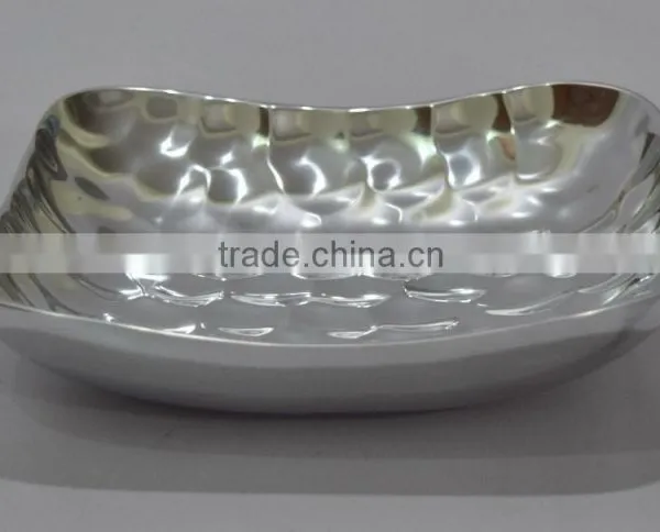 Aluminium Hammered Metal Square Bowl photo-2