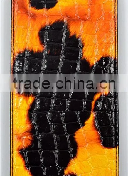 Yellow Crocodile Pattern Top Grade Flip Wallet Leather Phone Case For Asus Zenfone 2 With Plaid Pattern Lining photo-3