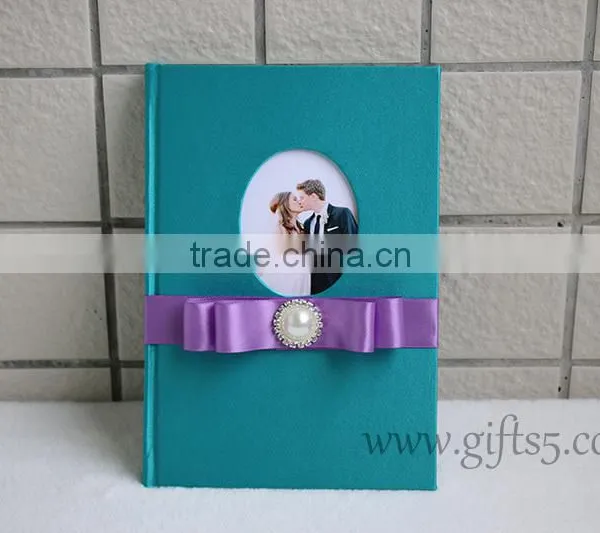 Unique Wedding Guest Book With Ribbon Bow photo-4