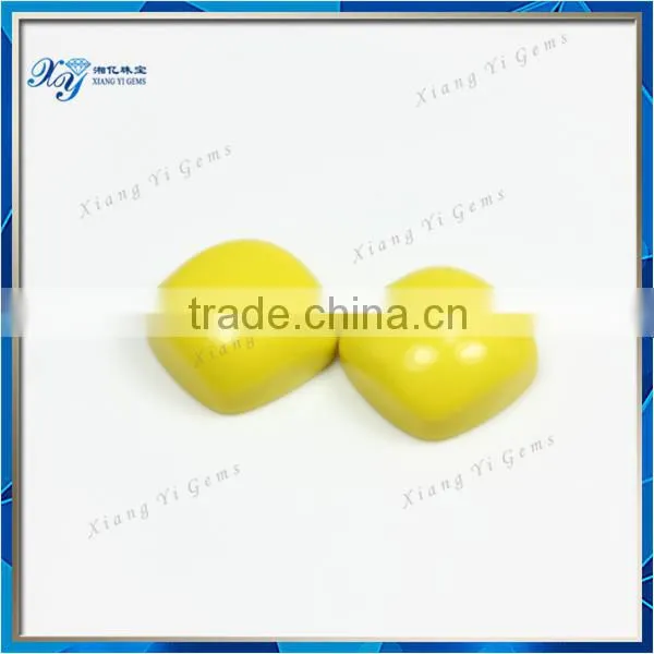 Gorgeous Synthetic Turquoise Stone Xiang Yi Brand 9x9mm Yellow Gemstone Cabochons