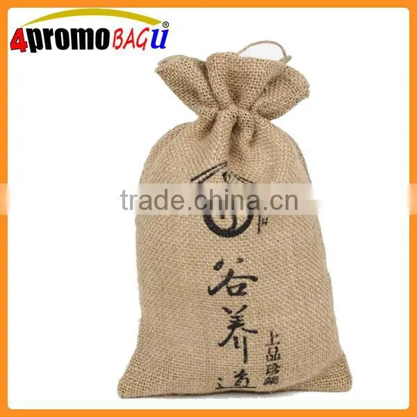China Factory Promotional Wholesale Burlap Drawstring Jute Bags photo-6
