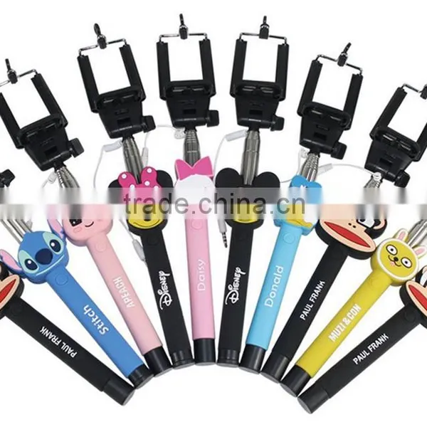 Most Popular Extendable Cartoon Selfie Stick Wired Monopod Selfie Stick for Smart Phones and Digital Cameras photo-3