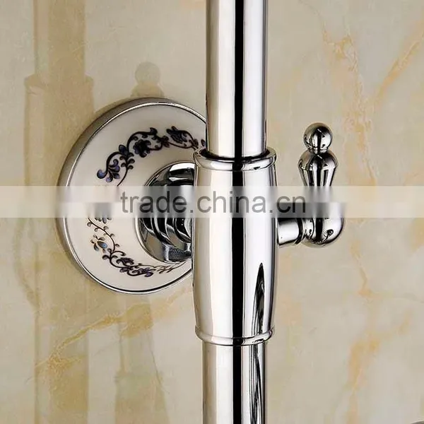 2015 New Arrival Luxury Wall Mounted Big Round Bath Hidden Shower Faucet Set With Ceramic Hand Shower & Base photo-3