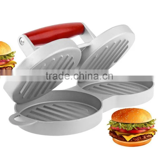 Household Double Manual Mini Burger Press Hamburger Patty Maker Burger Press