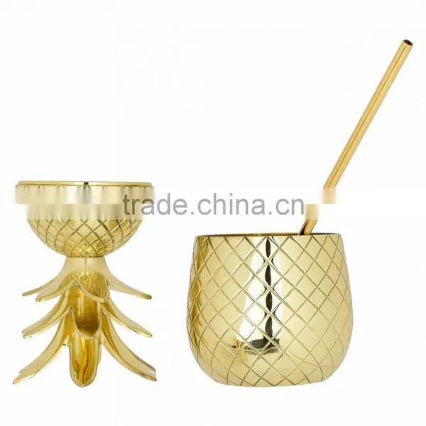 Copper & Brass Pineapple Mug, Cocktail Mug With Straw 20 Ounc photo-5