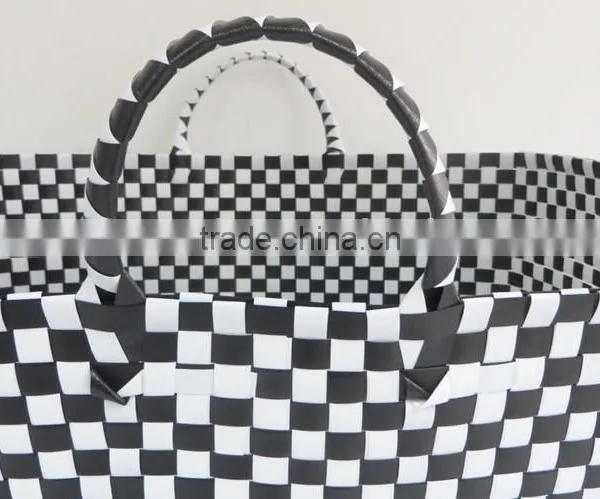 Cheap Large pp Strip Plastic Woven Basket photo-3