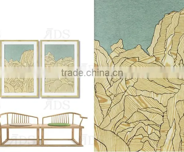 Framed Handmade Wood Chip Mountain Display Shadow Box photo-2