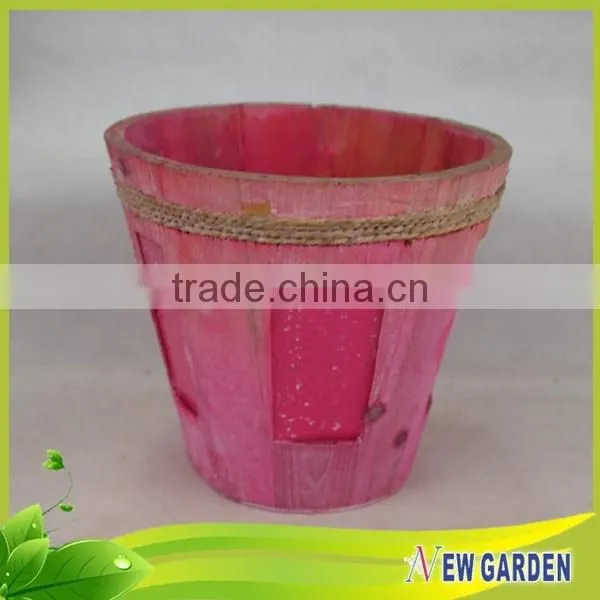 Cheap New Garden Decor Customizable Wooden Barrel Planter photo-2