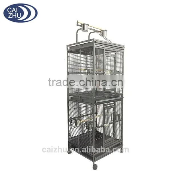 190cm Twin Double Parrot Aviary Bird Cage With Play Roof Top Ladder photo-2