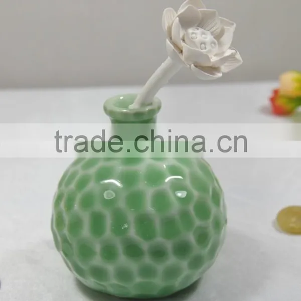 Handmade OEM Aroma Diffuser Bottle Aromatherapy Ceramic Flower Fragrance Diffuser photo-6