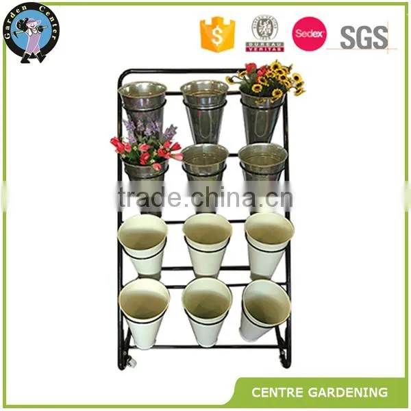Metal Garden Flower Stand With 12 Pots photo-2