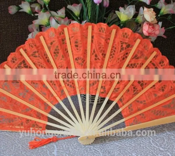 Promotional Chinese Bamboo Lace Foldable Fan photo-2