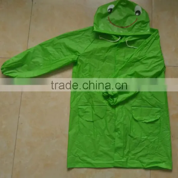 Inodorous Green Frog Cute 100% PVC Cartoon Raincoat photo-3