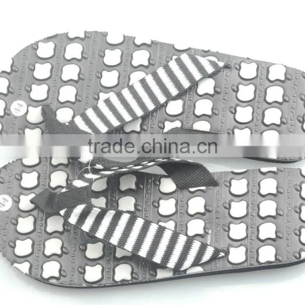 Men's Black and White Flip Flops Stock Shoe photo-2