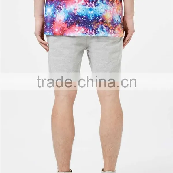 MGOO Hot Sale Raw Hem Sport Shorts Mens French Terry Cotton Shorts Plain Side Pockets Sweat Pants photo-5
