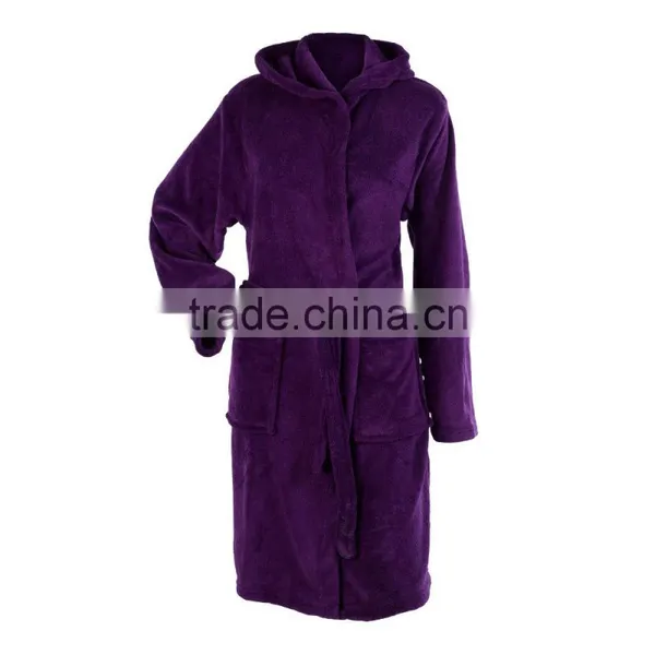 100% Cotton Terry Hooded Bathrobe for Women photo-6