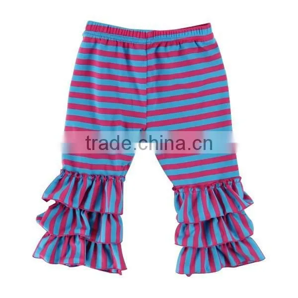 2017 Latest Style Cheap Tripple Ruffle Knit Cotton Baby Girls Wholesale Cotton Baby Pants With SGS Certificate photo-3