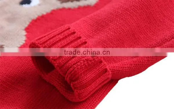 Popular Deer Deisgn Red Christmas Sweater Custom Knitting Patterns Christmas Pullover photo-5