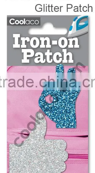 mini Glitter Iron on PU patches Kids iron on patches iron on glitter patches