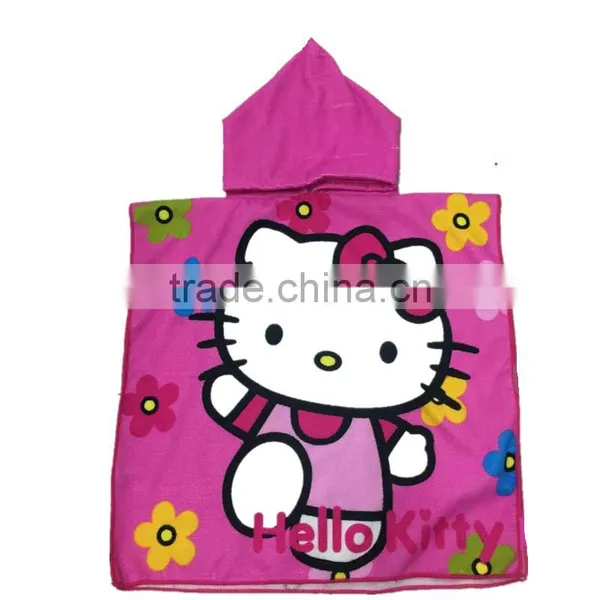 Cartoon Print Beach Microfiber Kids Hooded Towels photo-4