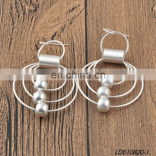 Lady Fashion Earring Concentric Circle Gold Earrings Hoop Earrings photo-3