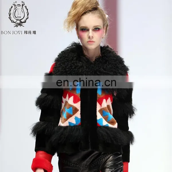 Marvelous Style Mongolian Fur Coat Merino Fur Jacket Vogue Sheepskin Fur Garment For Women