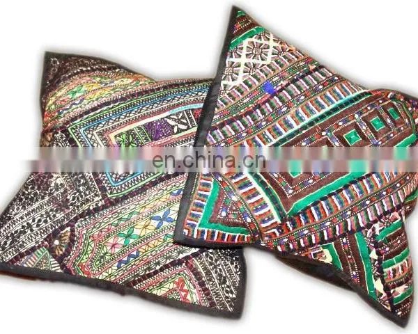 Sequins Patches Cushion Cover, Khambria Cushion Cover, Cotton Cushion Cover photo-5