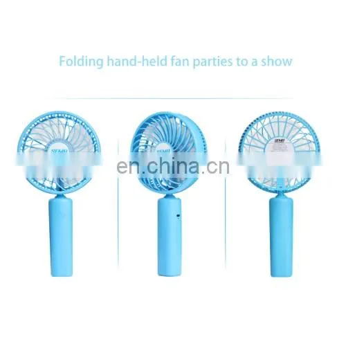 360 Degree Rotate Handheld Rechargeable Mini Battery Fan With 3 Speed Control (Black) photo-5