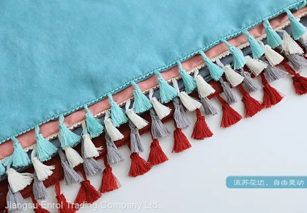 Nordic Style Suede Tassel Cushion photo-4