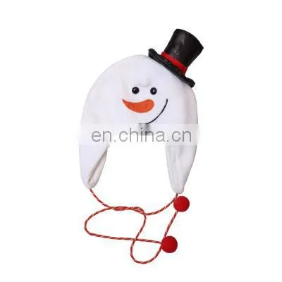 Christmas Hat Christmas Tree Hat Decoration Adult Children's Flannel Cloth Long Rope Cartoon Snowman Elk Hat photo-3