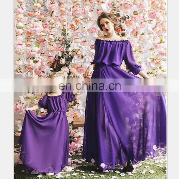 2019 Mother Daughter Bubble Sleeve Chiffon Dress Mother Daughter Clothes Lady Style Mom And Daughter (this Link for WOMAN) photo-6