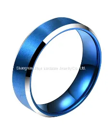 4mm 6mm 8mm Blue Tungsten Carbide Rings