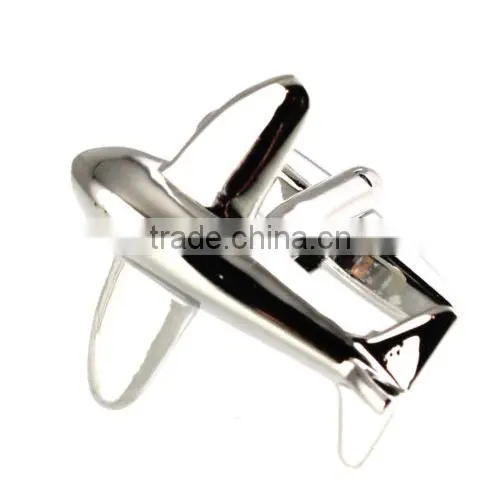 Men's Cufflinks Airplane Plane Silver Cuff Lins for Shirt 22mm photo-2