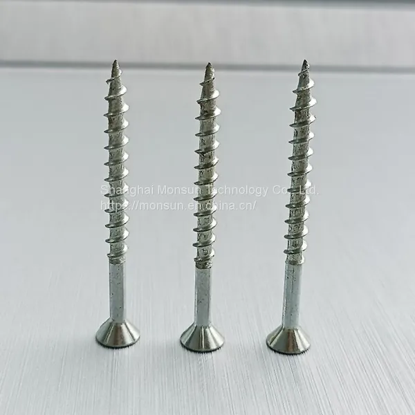 Double Countersunk Head Particleboard Screws Square With Ribs Shank and Thread Chipboard Screws