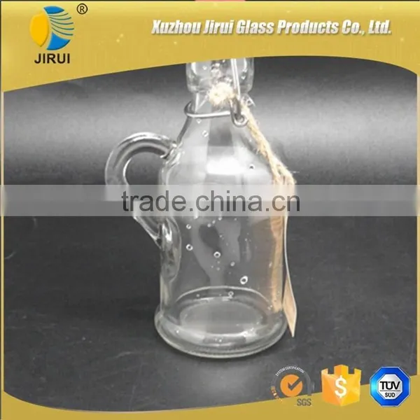 Small Glass Wine Bottle With Handle photo-3