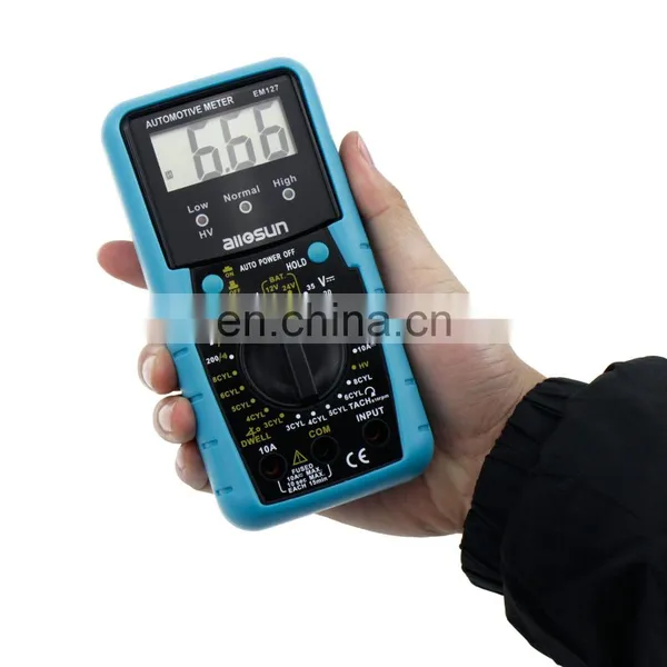 Allosun EM127 Automotive Multimeter Engine RPM Measurer Ignition System DC Volt Temp Frequency Diode Diagnosis Tester Tool photo-2