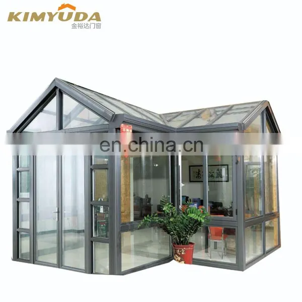 Patio Enclosure Aluminium Sunrooms Gazebo Glass Garden Greenhouse Flat Roof Inclined Sun Room photo-4