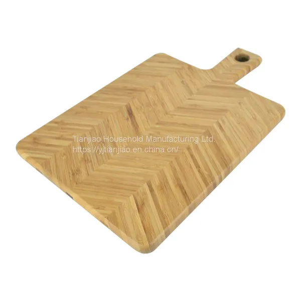 New Design Bamboo End Grain Cutting Board With Handle Chopping Block Kitchen Serving Charcuterie Cheese Board photo-2
