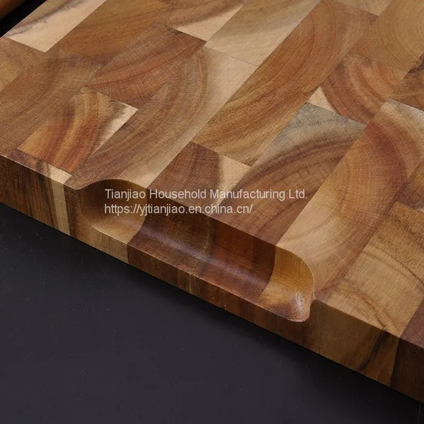 Custom/Wholesale Kitchen End Grain Wood Chopping Board Black Wooded Cutting Board With Juice Groove photo-5