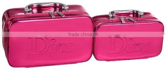 Best Quality Custom Leather Makeup Artist Train Case,women Leather Cosmetic Travel Box photo-2