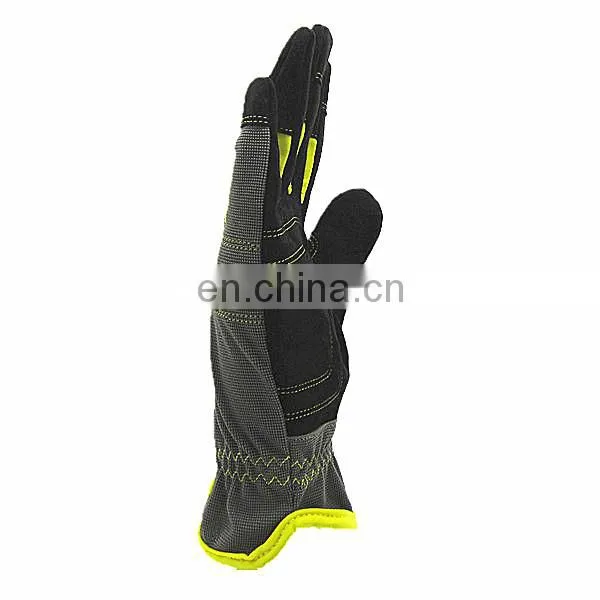 High Quality Synthetic Leather Fingerless Mechanics Work Impact Safety Gloves photo-5