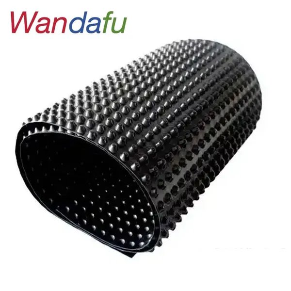WandafuHDPE drainage board customized underground garage roll material drainage board plastic concave convex bottom plate top plate large diameter