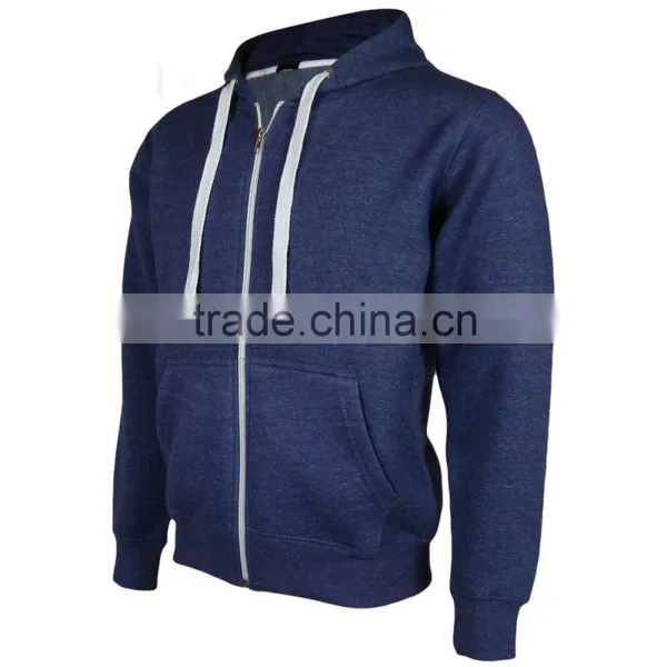 Mens Zip Up Hoodie Hooded Top Plain Hoody Fleece Jacket photo-3