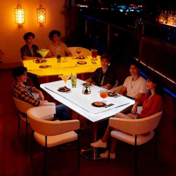 Hotel Bar Outdoor Party Luminous Furniture Kit IP65 Waterproof 16 Color Adjustable LED Glow Table Sofa Set photo-5