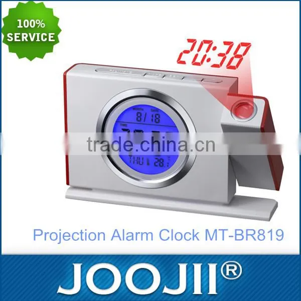 Silver cheap projection talking temperature clock